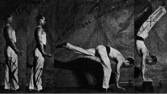 Bob Jones demonstrating how he taught the kick up into a handstand