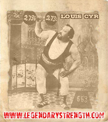 Louis Cyr lifting 546 pounds with one hand