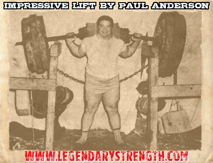 Paul Anderson holding a massive amount of weight