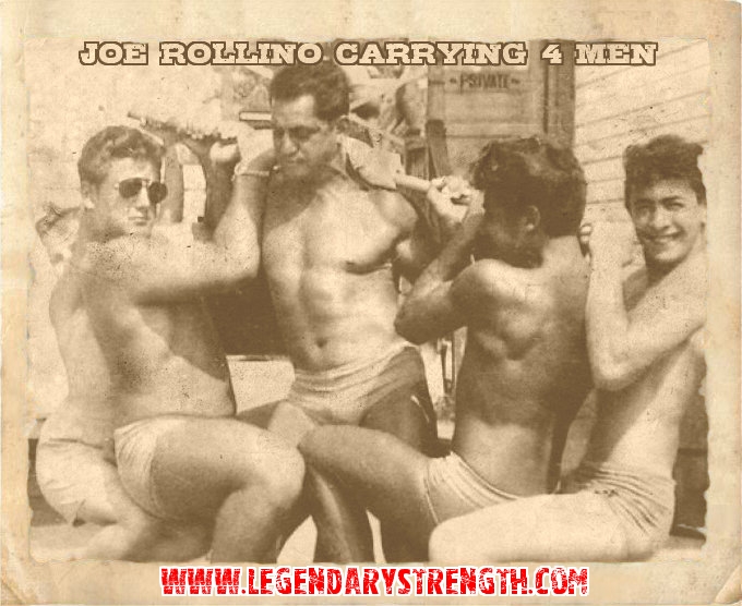 Joe Rollino carrying 4 men
