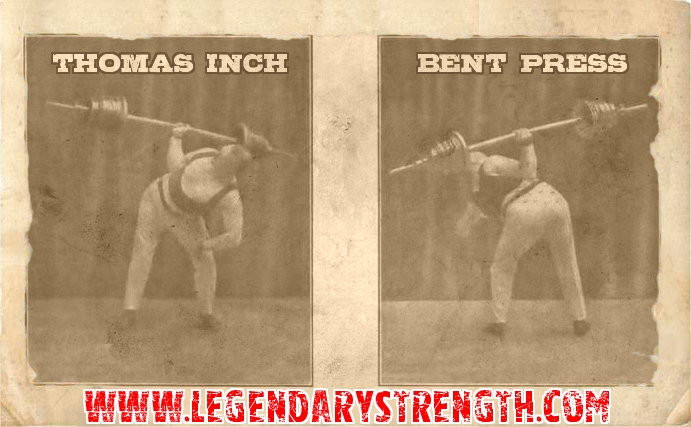 Front and back angles of Bent Press by Thomas Inch