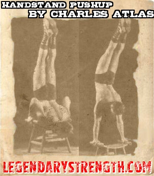 Handstand pushup by Charles Atlas