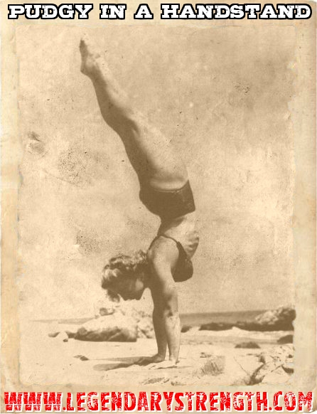 Abbye performing a handstand 