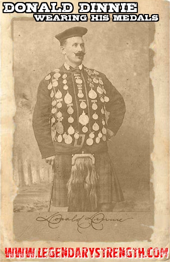 Donald Dinnie wearing his medals