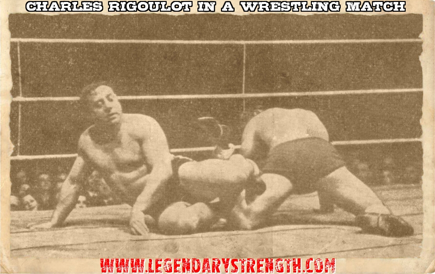 Charles Rigoulot in a wrestling match