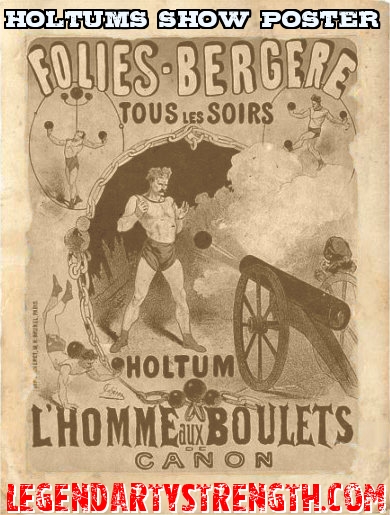 A promotional poster for Holtum's strongman act
